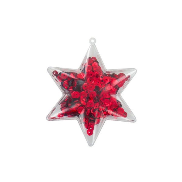 Lot 5 étoiles 3D de 10 cm, 6 branches, plastique cristal alimentaire transparent, séparable, Contena - Photo n°2