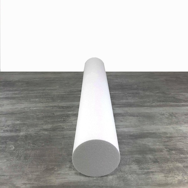 Cylindre diam. 12.5 cm x Longueur 80 cm, en polystyrène, grande Colonne en Styropor blanc pour prése - Photo n°1