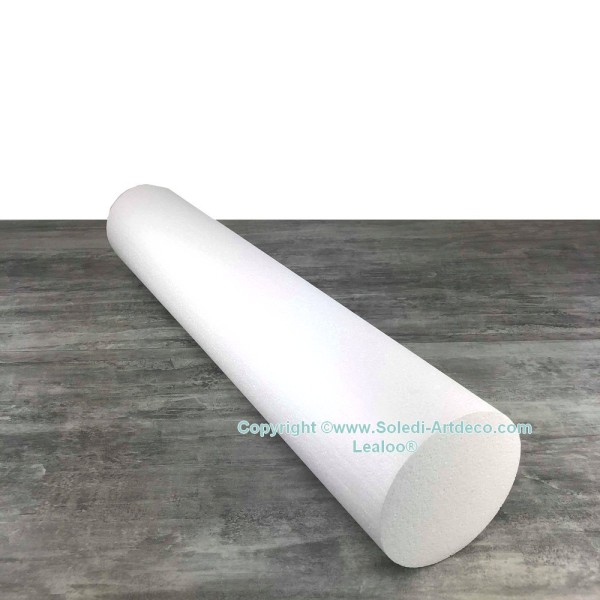 Cylindre diam. 15 cm x Longueur 80 cm, en polystyrène, grande Colonne en Styropor blanc pour présent - Photo n°2