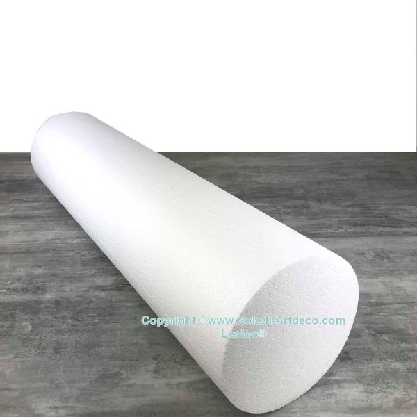 Gros Cylindre diam. 20 cm x Longueur 80 cm, en polystyrène, grande Colonne en Styropor blanc pour pr - Photo n°2