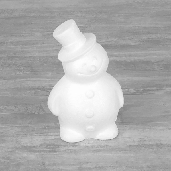 Bonhomme de neige avec Chapeau Haut de forme en polystyrène, Haut. 17 cm, Largeur 8 cm, à customiser - Photo n°2
