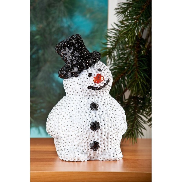 Bonhomme de neige avec Chapeau Haut de forme en polystyrène, Haut. 17 cm, Largeur 8 cm, à customiser - Photo n°3