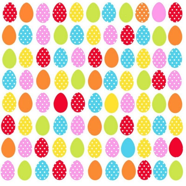 Lot de 20 Serviettes en papier Oeufs de pâques décorés multicolores, 33 x 33 cm - Photo n°1