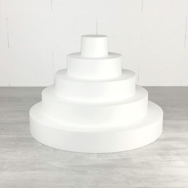 Pièce montée XL en polystyrène haute densité, hauteur 35 cm, base 50 cm, 5 étages - Photo n°1