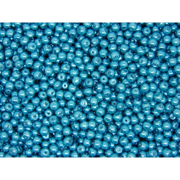 20 Perles imitation en Verre 8mm Couleur Turquoise creation Bijoux, Bracelet - Photo n°2