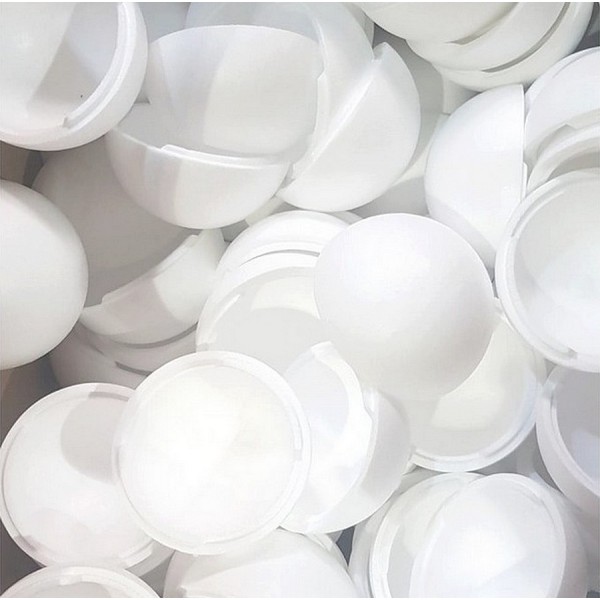 Lot 20 grandes boules Ø 20 cm séparables en polystyrène, Styropor blanc densité professionnelle - Photo n°1