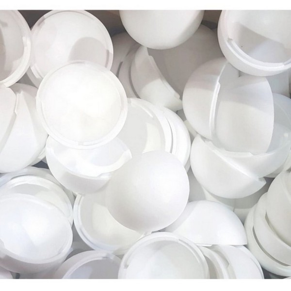 Lot 20 grandes boules Ø 25 cm séparables en polystyrène, Sphères Styropor blanc densité professionne - Photo n°1