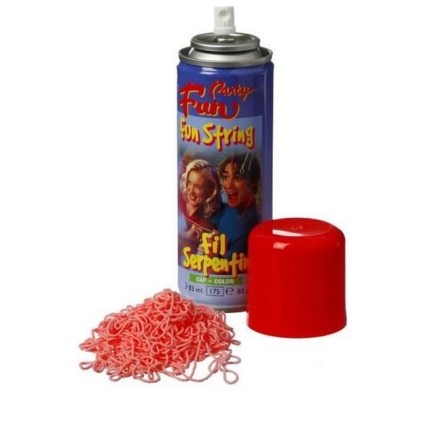 Aérosol à Fil Serpentin Rouge, Bombe de fil spaghetti de 83 ml