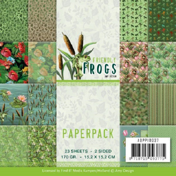 Papier scrapbooking Amy Design Friendly Frog - 15X15 - 23 feuilles - Photo n°1