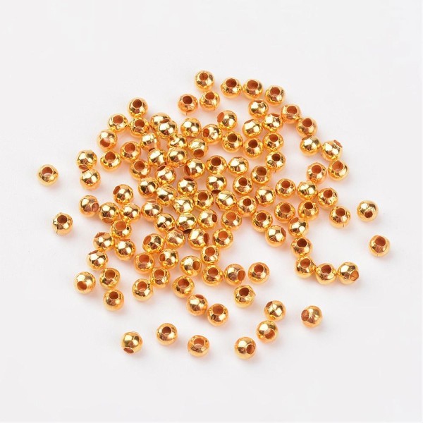 Perles métal intercalaire 3 mm dorée x 100 - Photo n°1