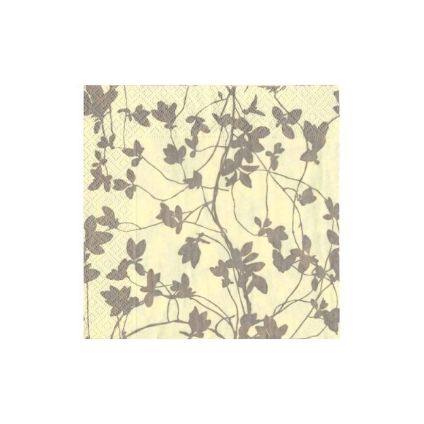 Lot de 20 Serviettes en papier motif Silhouette de branches et de feuilles - Photo n°1