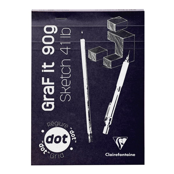 Bloc à dessin et croquis Graf'It Dot A5 - 90 gr - 160 feuilles - Photo n°1