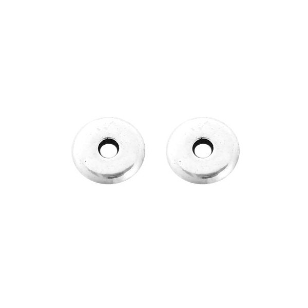 PS110101229 PAX 50 pendentifs perles intercalaires Rondelles 10 mm métal coloris Argent Platine - Photo n°1