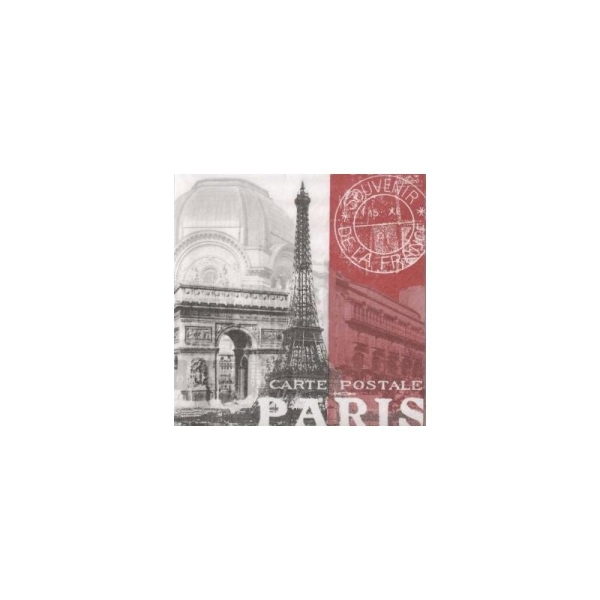 Lot de 20 Serviettes en papier Carte Postale Souvenir Ville de Paris, 33x33cm - Photo n°1
