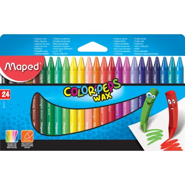 Crayon de cire COLOR'PEPS WAX, étui en carton de 24 - Photo n°1