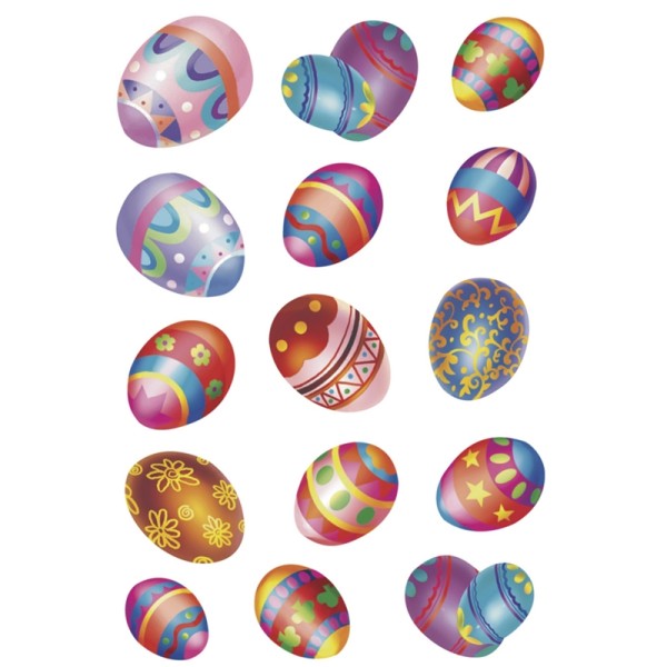 Stickers de Pâques DECOR ''Oeufs de Pâques'', brillant - Photo n°1