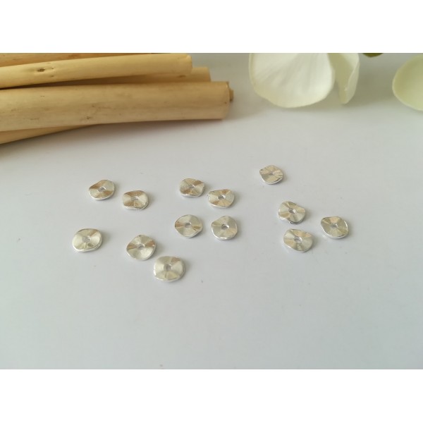 Perles métal intercalaire ondulées 7 mm argentées x 20 - Photo n°1