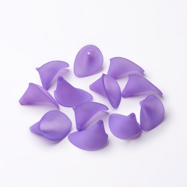 Coupelles fleur acrylique givré 20 mm violette x 10 - Photo n°2