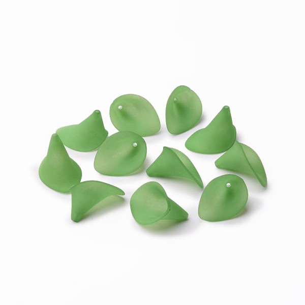 Coupelles fleur acrylique givré 20 mm vert olive x 10 - Photo n°2