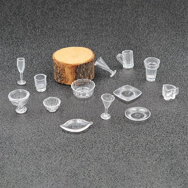 13 Miniatures Vaisselle En Plastique Pour Créations Résine Pâte Polymère - Photo n°1