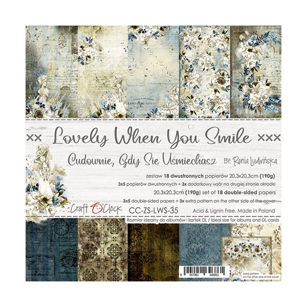 18 papiers scrapbooking 20 x 20 cm Craft O Clock LEVELY WHEN YOU SMILE - Photo n°1