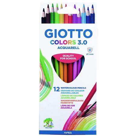 Crayons de couleurs Aquarelle Colors 3.0 Giotto - 12 pcs