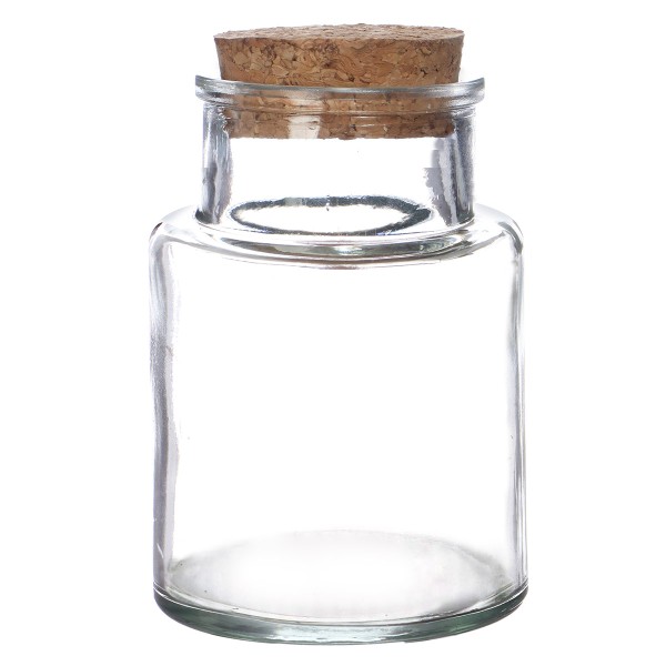Pot en verre avec couvercle liège - 10 x 7 cm