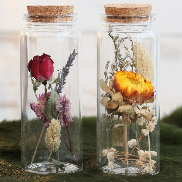 Pot en verre décoratif Fleurs séchées - 12,5 x 4,5 cm - 1 pce - Photo n°2