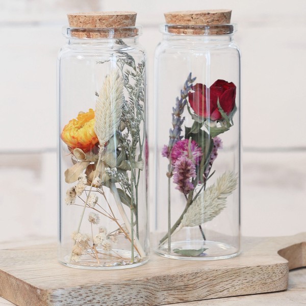 Pot en verre décoratif Fleurs séchées - 12,5 x 4,5 cm - 1 pce - Photo n°3