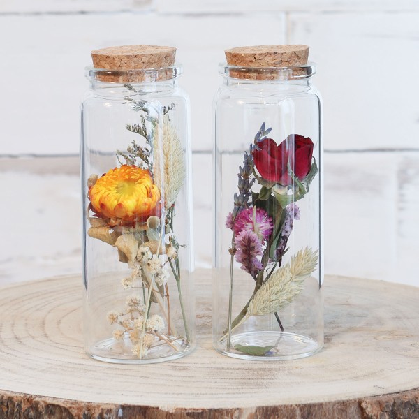 Pot en verre décoratif Fleurs séchées - 12,5 x 4,5 cm - 1 pce - Photo n°4