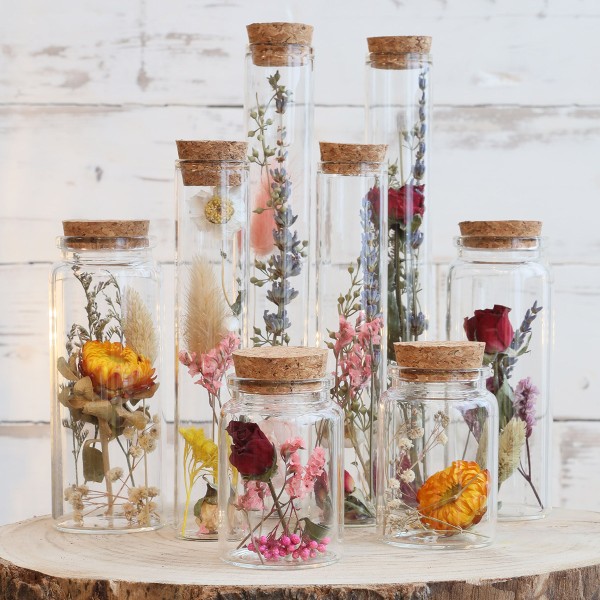 Pot en verre décoratif Fleurs séchées - 12,5 x 4,5 cm - 1 pce - Photo n°6