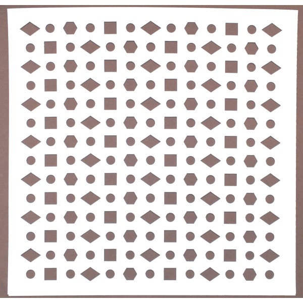 POCHOIR PLASTIQUE 20*20cm : motif géométrie (20) - Photo n°1