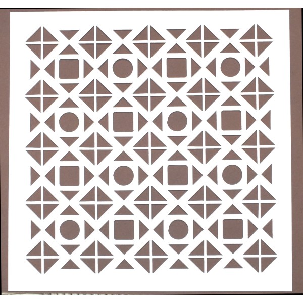 POCHOIR PLASTIQUE 20*20cm : motif géométrie (21) - Photo n°1