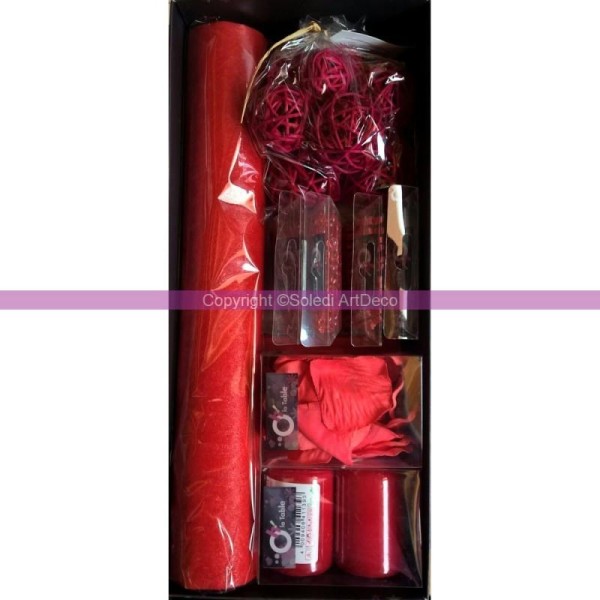 Kit de décoration de table festive Rouge env. 150 pièces, Un soir United Colors - Photo n°1
