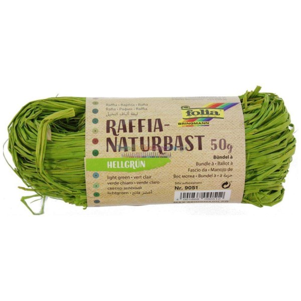 Raphia naturel, 50 g, - Vert clair - Photo n°1