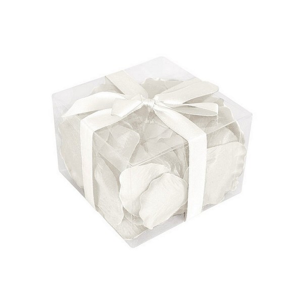 Lot de 300 Pétales de Rose blanche en tissu, 5,5 x 3,5 cm, en boite PVC - Photo n°1