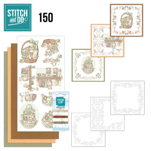 Stitch and do 150 - kit Carte 3D broderie - Naissance - Photo n°1