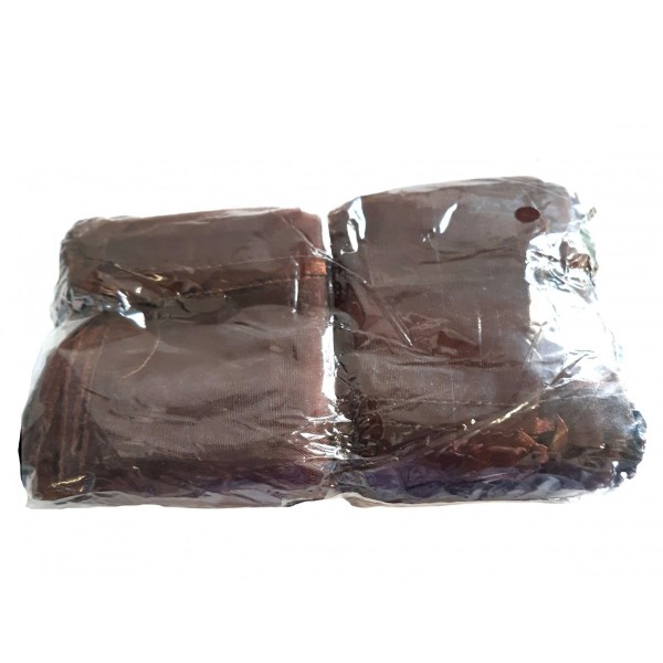 Lot de 100 pochettes cadeaux bourses organza marron chocolat 9 X 7cm - Photo n°2