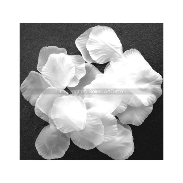 Gros lot 300 Pétales de Rose blanche 4,5x5cm, en tissu, à parsemer - Photo n°1