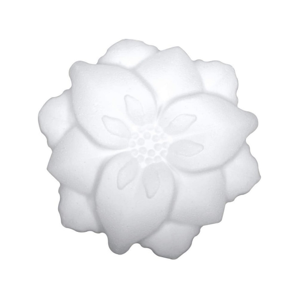 Lot de 3 Fleurs 2D à plusieurs pétales, diam.14 cm, polystyrène blanc - Photo n°1