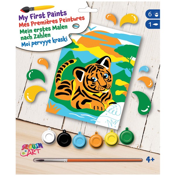 Kit Peinture par numéros enfant - Tifou le tigre - A partir de 4 ans - Photo n°1