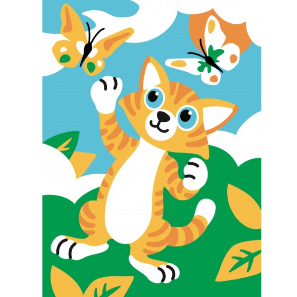 Kit Peinture par numéros enfant - César le chat  - A partir de 4 ans - Photo n°2