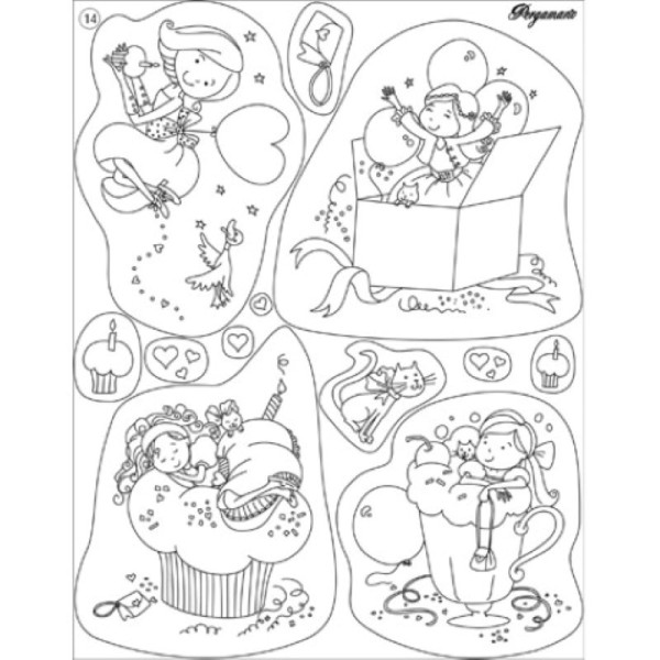 Tampon Clear Stamps Pergamano - Anniversaire Fille (41914) - Photo n°1