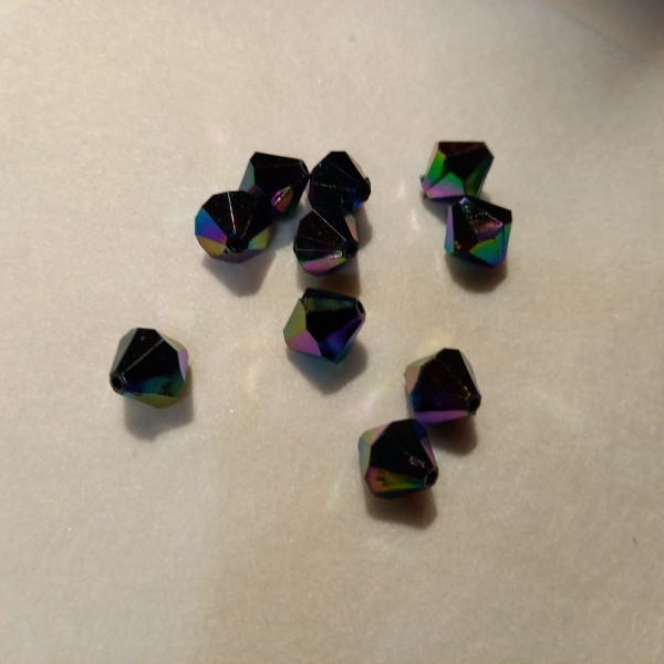 Lot de 10 perles métallique multicolore, 1 cm - Photo n°1