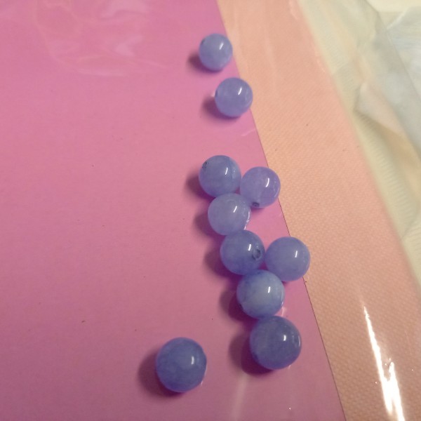 Dix perles violet transparente 1 cm - Photo n°1