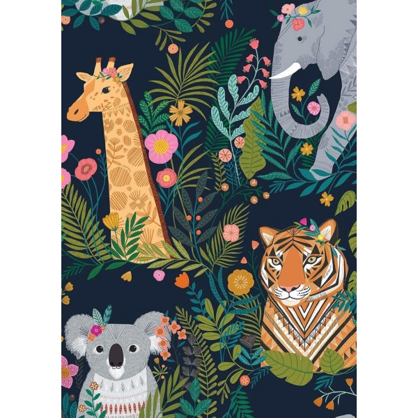 Tissu Dashwood studio - OUR PLANET - tigre, girafe, elephant, koala - coton - 10cm / laize - Photo n°1