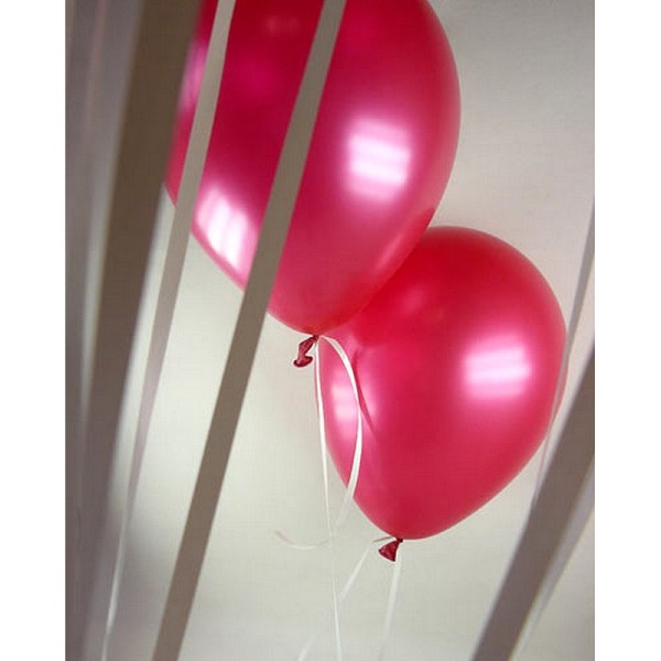 Lot de 24 Ballons de baudruche Rose fuchsia nacré, Diam. 30 cm, latex naturel, baptême mariage anniv - Photo n°2