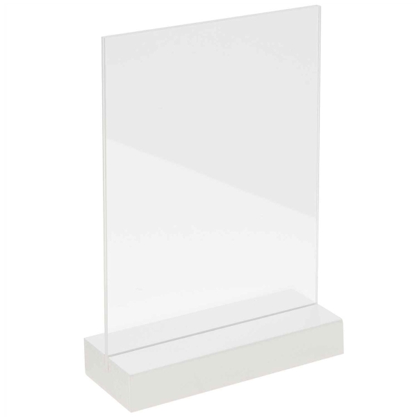 Support en bois Blanc et verre acrylique - 10 x 15 cm - 1 pce - Photo n°1