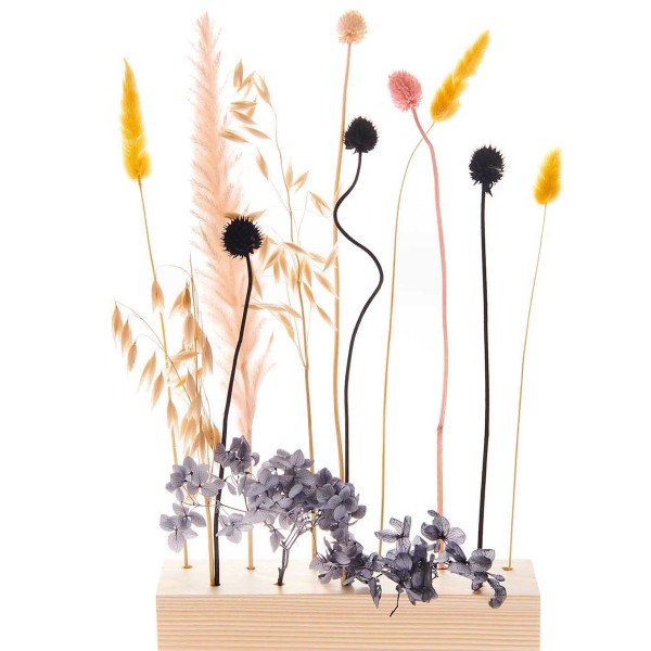 Support en bois pour fleurs séchées - Naturel - 21 x 4 x 5 cm - Photo n°3