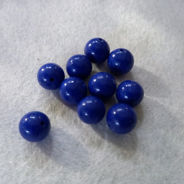 10 Perles bleues en verre, 5mm - Photo n°1